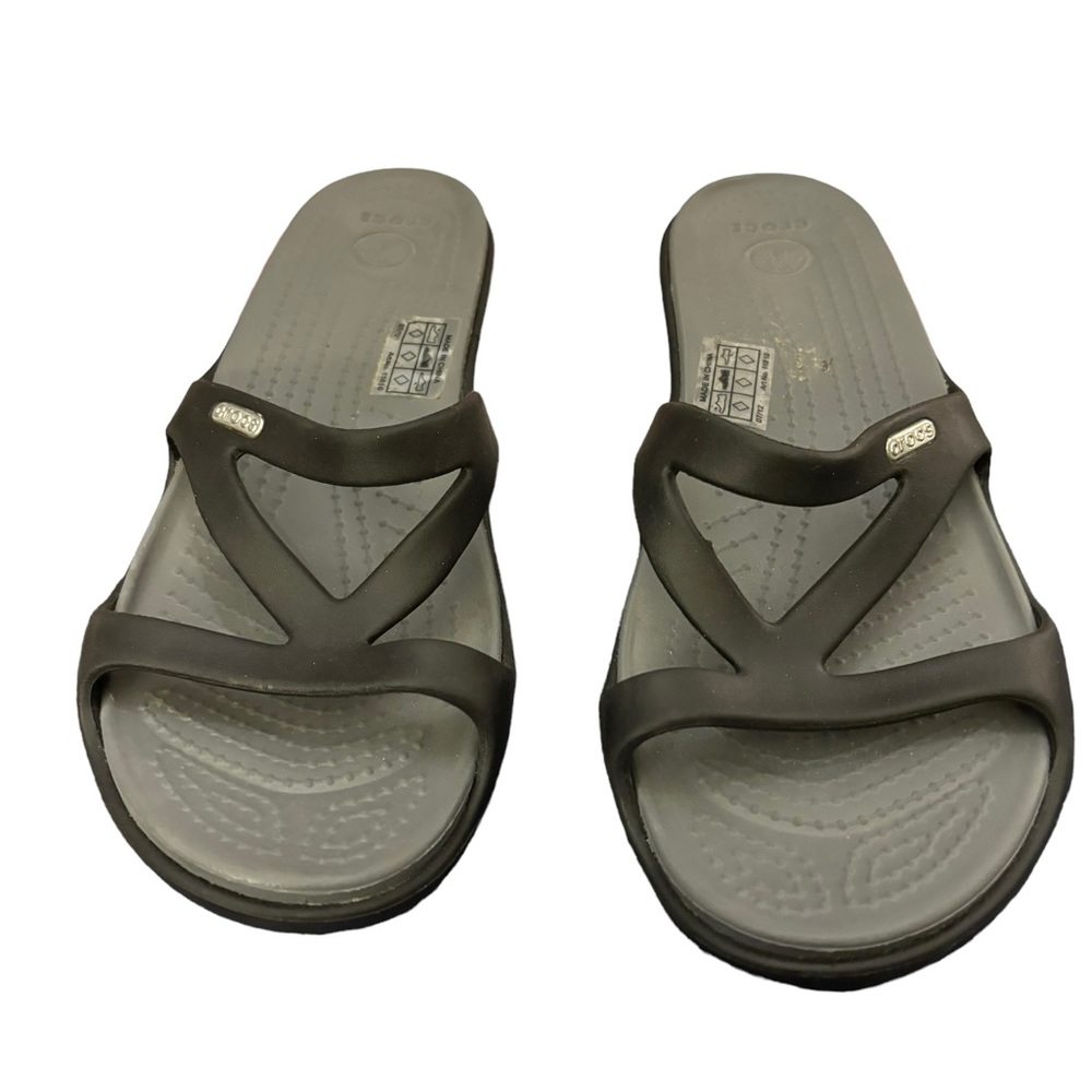 Crocs Women’s Black Low‎ Wedge Slide Sandal Size 8